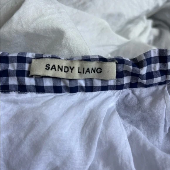 Sandy liang Gingham Checkered Skirt - navy and White - Picture 3 of 4